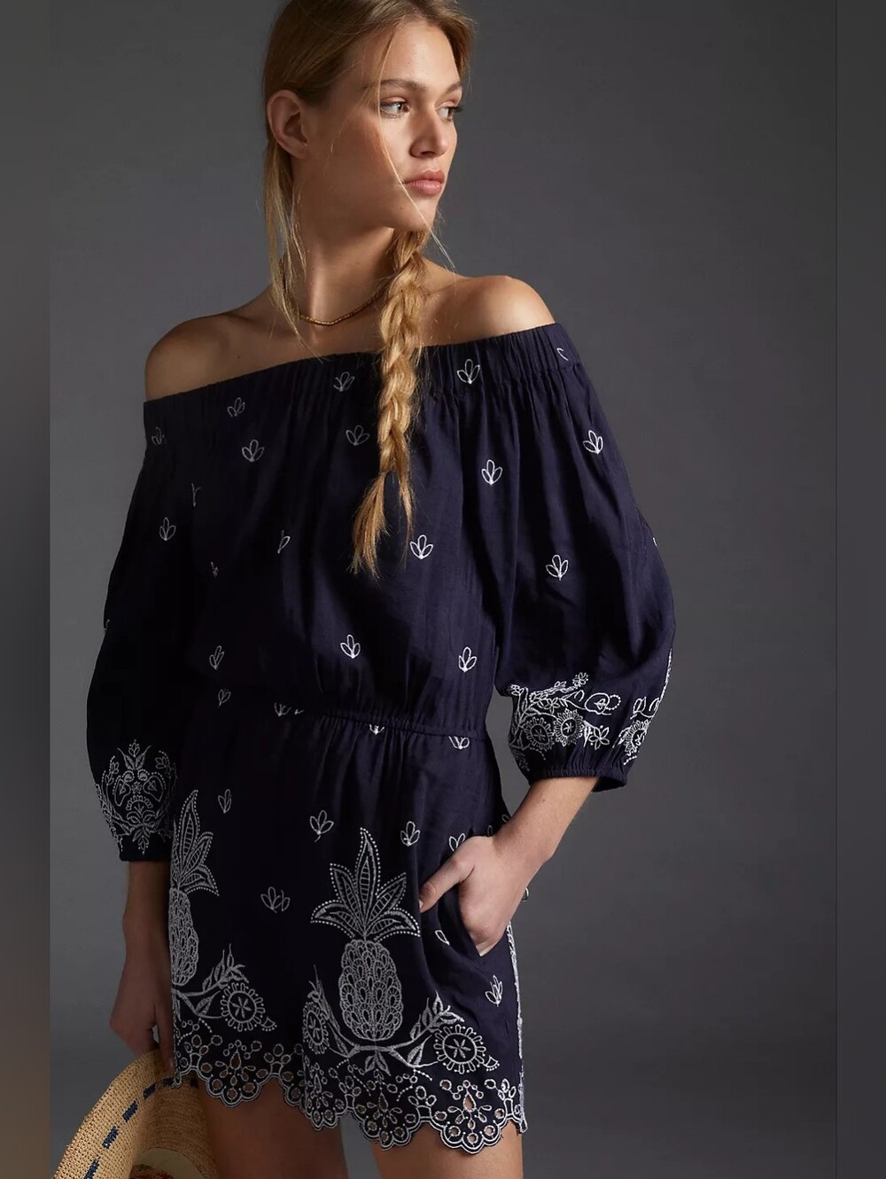 Farm Rio Jackie Embroidered Romper